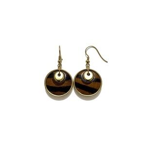 Chico's Gold and Black Patterned Earrings